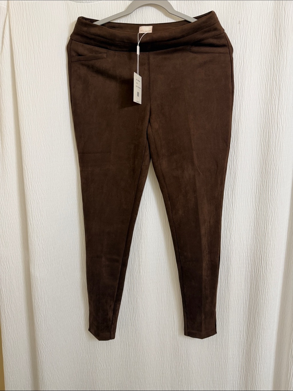 Zac & Rachel Brown Suede-Look Pull-On Pants